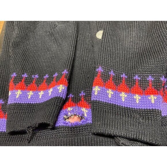 Vintage Norvyk by Ren-Dale Men M Wool Ski Nordic Cardigan Sweater Fair Isle - Picture 4 of 6